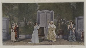 Cena de uma produção de Le Malade Imaginaire, de Moliere (foto a cores) de French Photographer
