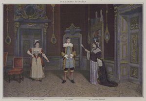 Cena de uma produção de Les Femmes Savantes, de Moliere (foto a cores) de French Photographer
