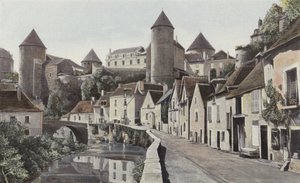 Semur, vista tomada no banco do Armancon de French Photographer