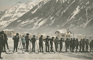 Instrutores de Esqui em Chamonix (foto a cores) de French Photographer