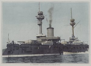 O navio de guerra Formidável no porto de Toulon (foto a cores) de French Photographer