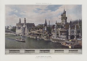 A margem direita do Sena durante a Exposição Universelle 1900, Paris (foto a cores) de French Photographer