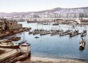 Vista do porto de Argel do Admiralty, bar. 1900 de French Photographer