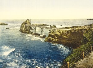 Vista da Virgem nas Rochas, Biarritz, 1890-1900 de French Photographer