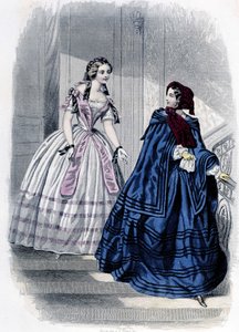 2 mulheres da moda - em "Journal des Demoiselles" 1852. de French School