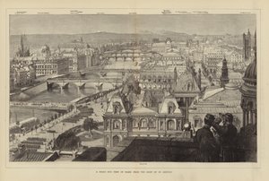 A vista panorâmica de Paris a partir do telhado de St Gervais