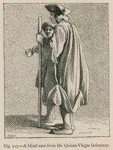 Um homem cego da Enfermaria Quinze-Vingts de French School