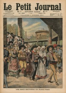 Um casamento bretão em Paris, ilustração do Le Petit Journal, suplemento ilustrado, 2 de outubro de 1910