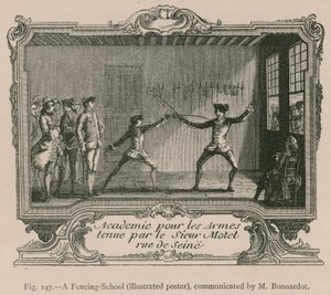 Uma Escola de Esgrima (Poster Ilustrado), comunicada por M. Bonnardot de French School
