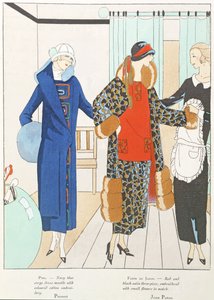 Algumas novidades bonitas da Art-Gout-Beaute, fatos de Premet e Jean Patou, outubro de 1923 (litografia) de French School