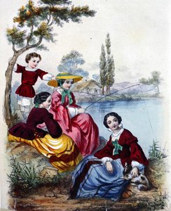 Uma Festa de Pesca (cor litho) de French School