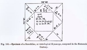 Um Genethliac, ou Horóscopo Astrológico, da Ciência e Literatura na Idade Média, escrito e gravado por Paul Lacroix, 1878 de French School