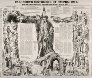 Um Calendário Histórico e Profético de Michel Nostradame (Nostradamus) (1503-66) 1847 de French School