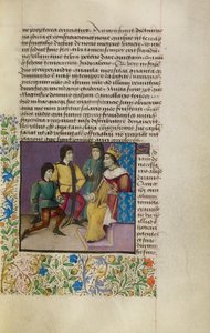 A King at Court, c.1460-70 (têmpera, folha de ouro, tinta e tinta sobre pergaminho) de French School