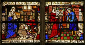 Um milagre da Virgem Maria (l); A Anunciação (r) de French School