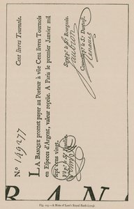 Uma nota do Banco Real de Leis (1719) de French School