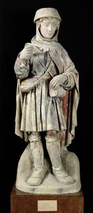 Um camponês, c.1500 (pedra policromada) de French School