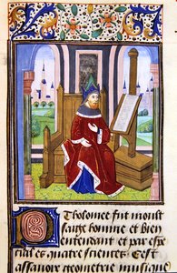 Um Filósofo, possivelmente Pilófilo, do Histoire des Philosophes, final do século XV (vellum) de French School