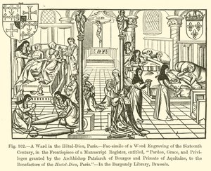 A Ward in the Hotel-Dieu, Paris (gravura) de French School