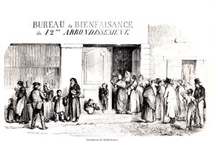 Um Escritório de Assistência Social em Paris, 12º Arrondissement, c. 1870 de French School