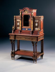 A bureau de dame, de Maison Millet, c.1880 (ormolu e pedras semipreciosas montadas em nogueira e mogno) (362850) de French School