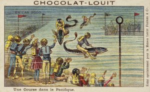 Uma corrida de peixes no Pacífico no ano 2000 de French School