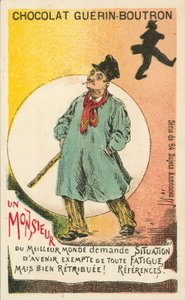 Um cavalheiro que procura um emprego fácil e bem pago (litho) de French School