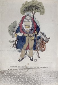 Um homem protegido contra a cólera, c.1831 de French School