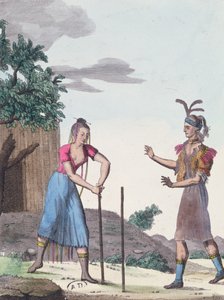 Uma cerimônia de casamento com os índios Creek, c.1811 de French School