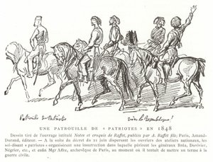 Uma patrulha de patriotas, França, 1848 de French School