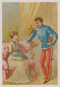 Um soldado e uma dama de French School