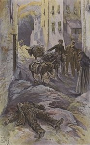 Uma vítima de bandidos corsos (cor litho) de French School