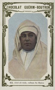 Abd-el-Aziz, sultão do Maroc (foto colorida) de French School