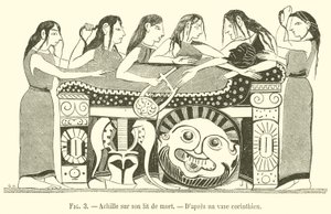 Aquiles no seu leito de morte (gravura) de French School