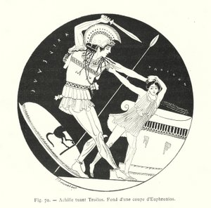 Aquiles matando Troilus (litho) de French School
