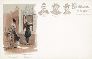 Primeiro Acto, La Boheme (cor litho) de French School