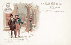 Terceiro Acto, La Boheme (cor litho) de French School