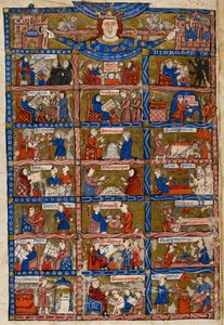 Acrescentar. 30024 f.1v Vinte e uma cenas representando as artes e ciências, de 