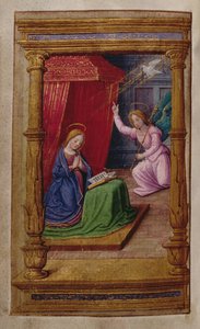 Adicionar 35214 f.29v Anunciação, de um Livro de Horas, Paris de French School