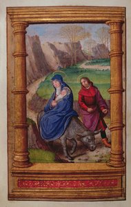 Adicionar 35214 f.72v Vôo para o Egito, de um Livro de Horas, Paris de French School