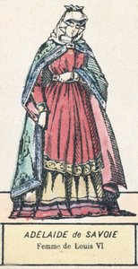 Adelaide of Savoy, Esposa de Luís VI (gravura colorida) de French School
