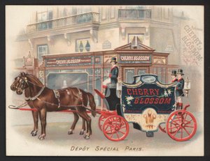 Anúncio para perfume Cherry Blossom (chromolitho) de French School