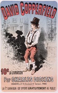 Anúncio para David Copperfield por Charles Dickens, 1884 de French School
