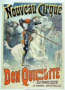 Anúncio para Don Quixote, New Circus, Buffoonery Horseback de French School