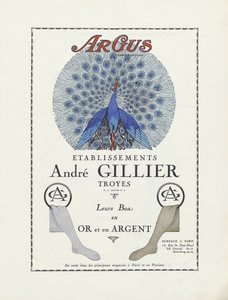 Anúncio dos Etablissements André Gillier , pub 1924 (impressão a stencil) de French School