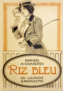 Anúncio para Cigarros de Arroz Azul de French School