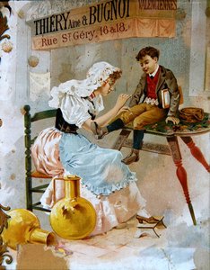 Anúncio para Thiery & Bugnot Sewing Thread, final do século XIX (cor litho) de French School