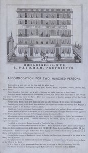 Anúncio para o Hotel Louvre Railway Terminus, Boulogne-sur-Mer, França (litho) de French School