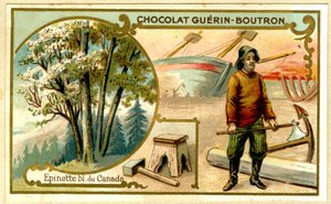 Cromolitografia publicitária de chocolates Guérin Boutron (cromolitografia) de French School