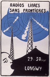 Publicidade para estações de rádio gratuitas e sem fronteiras em Longwy. de French School